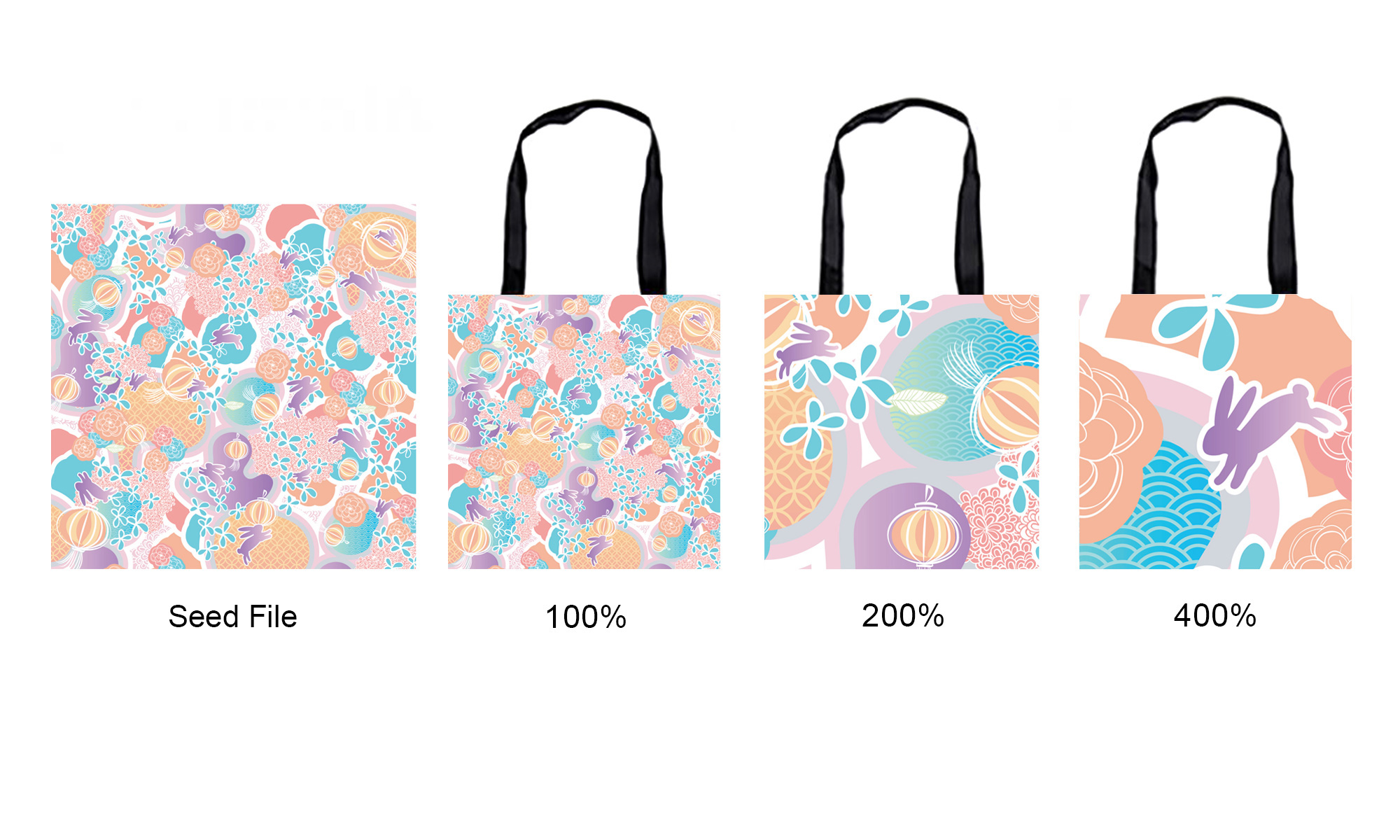 Mosaics Pattern paper shopping bag customprintbox
